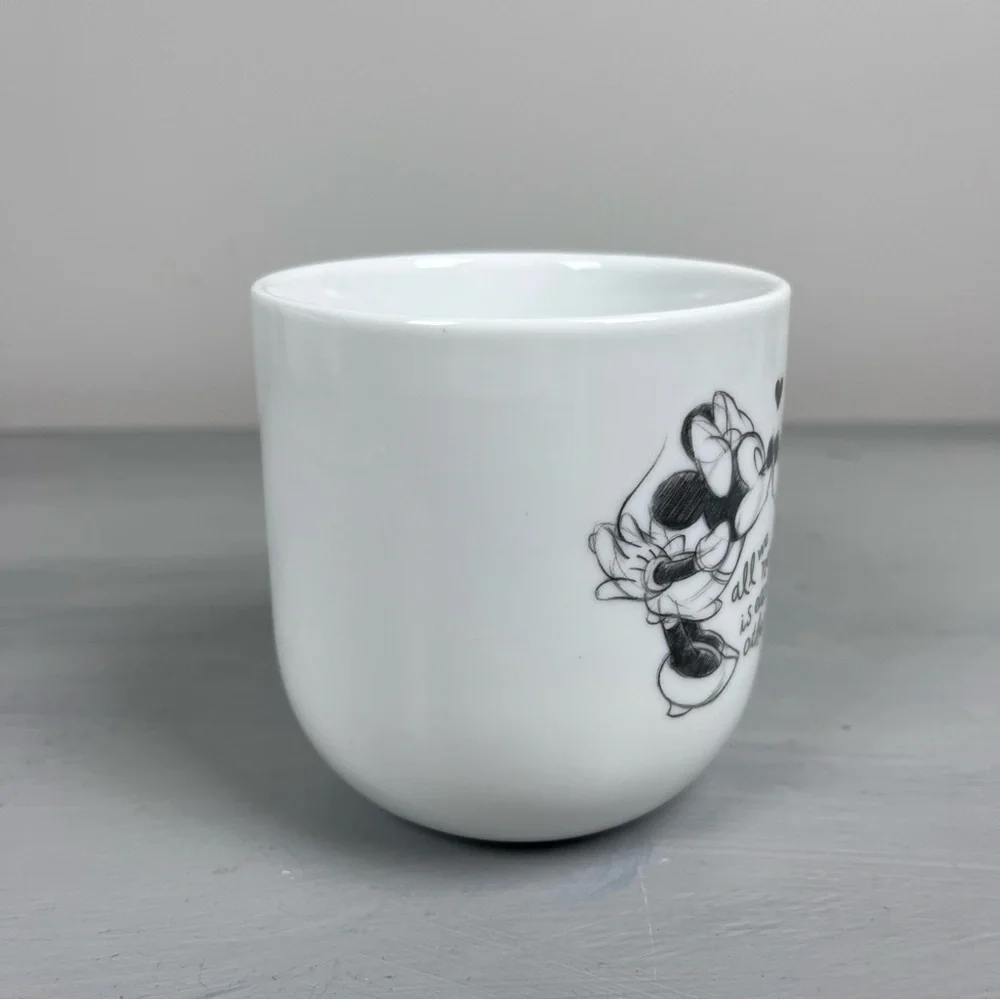 WILLIAMS-SONOMA Vintage Style DISNEY MICKEY & MINNIE MOUSE White Mug Wedding